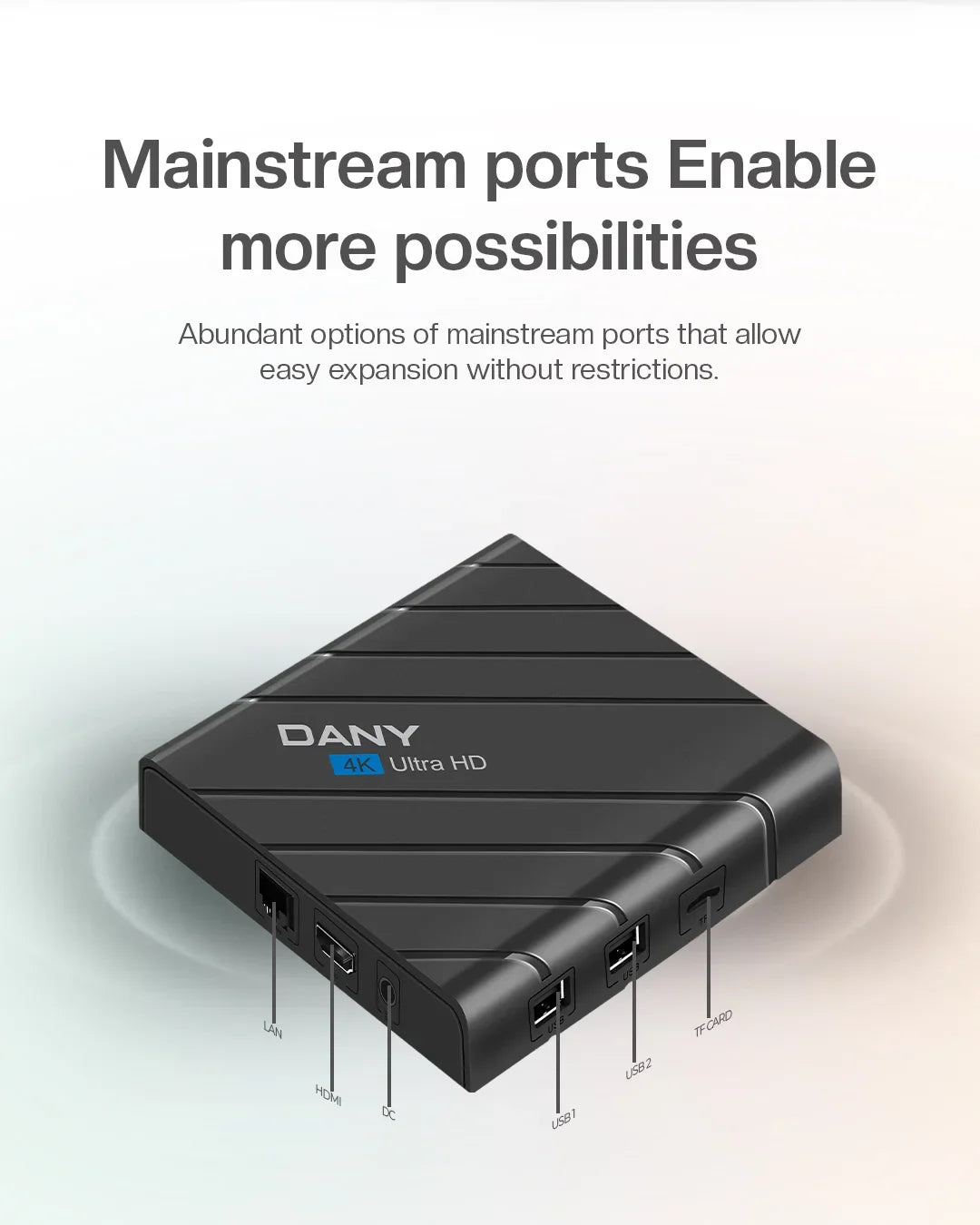 Dany Amaze AX-500 4K Ultra HD Android TV Box – Netflix Supported & Pre-Installed, 4GB RAM, Android 15, 5G WiFi, Bluetooth, Google TV Smart Streaming Device (Pakistan)