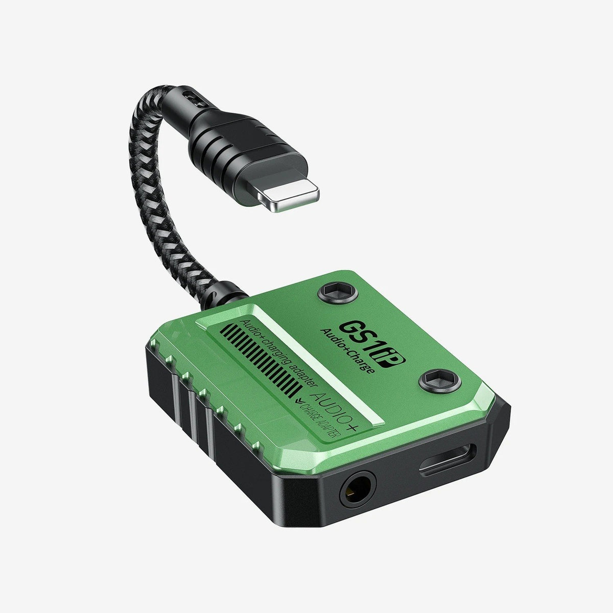GS1IP Audio + Charge 30W Fast Charge Adapter – Lightning to 3.5mm + Charging Port for iPhone