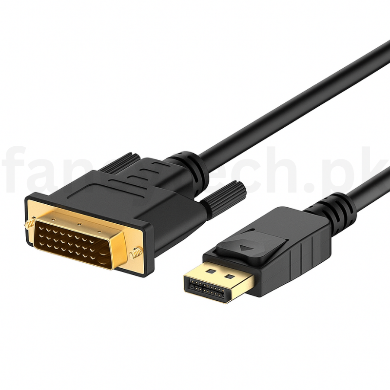SpeedX 1.8M DisplayPort Male to DVI Male Cable – 1080p Full HD, Gold-Plated Conversion Adapter for Gaming, PC, Monitor, TV, Projector