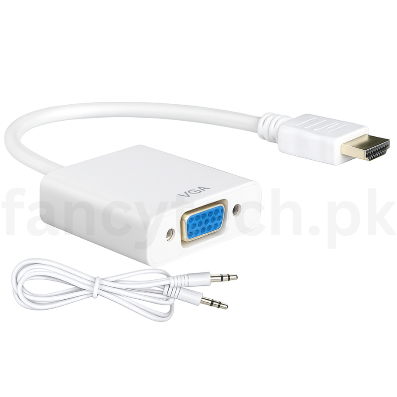 SpeedX HDMI to VGA Adapter with 3.5mm Audio – 1080p, Plug-and-Play for Laptop, Projector, LCD .