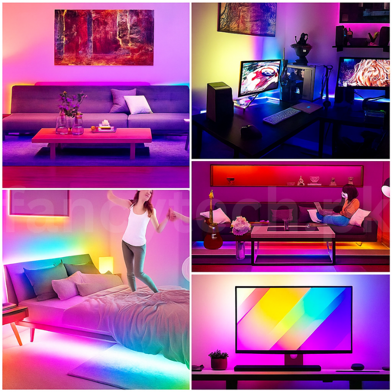Xtrike Me HT-5050 RGB LED Strip – 3M DIY Smart Light, Bluetooth v4.2 App Control, 30 LEDs per Meter, Dimmable