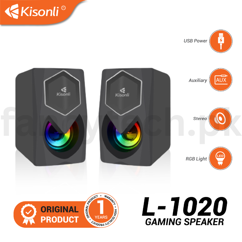 Kisonli L-1020 Portable Wired Music Speaker – USB Powered, Clear Sound, Stylish Design