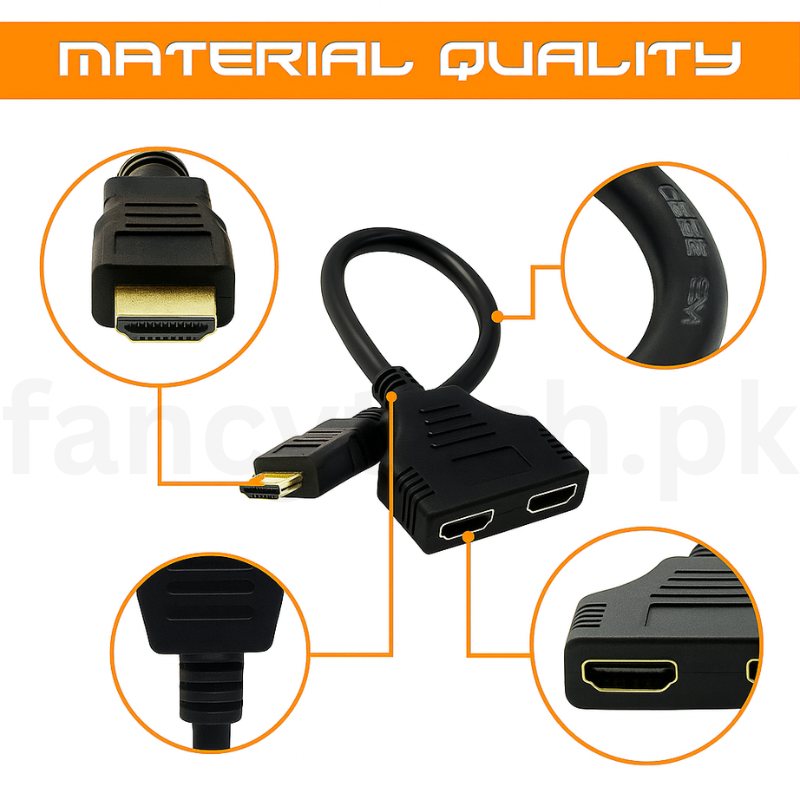 HDMI to Dual HDMI Splitter – High-Speed, Plug-and-Play for PC, TV, Projecto