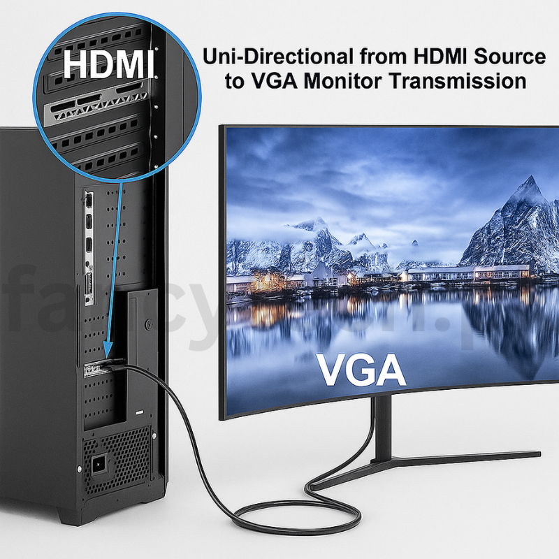 “SpeedX HDMI to VGA Adapter Cable, 1080p High-Speed Converter for Laptop, PC, Monitor, Projector, HDTV – Plug & Play”