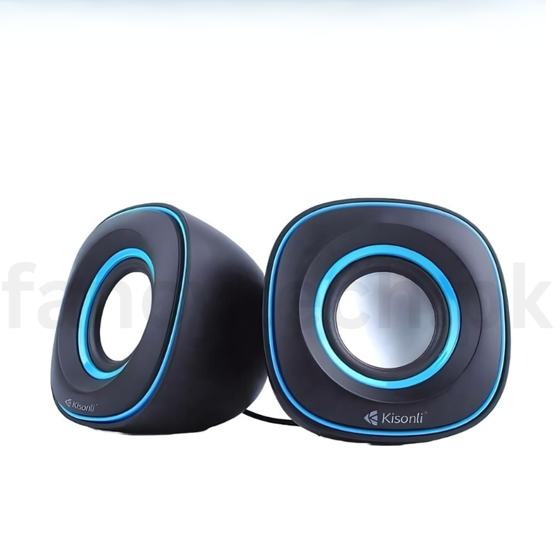 Kisonli V350 USB-Powered 2.0 Channel Computer Speakers – Portable Design
