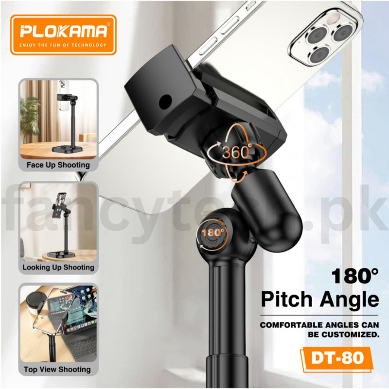 “PLOKAMA DT-80 Adjustable Table Phone Holder – Sturdy Desk Stand for Smartphones, Video Calls, Live Streaming & Office Use”