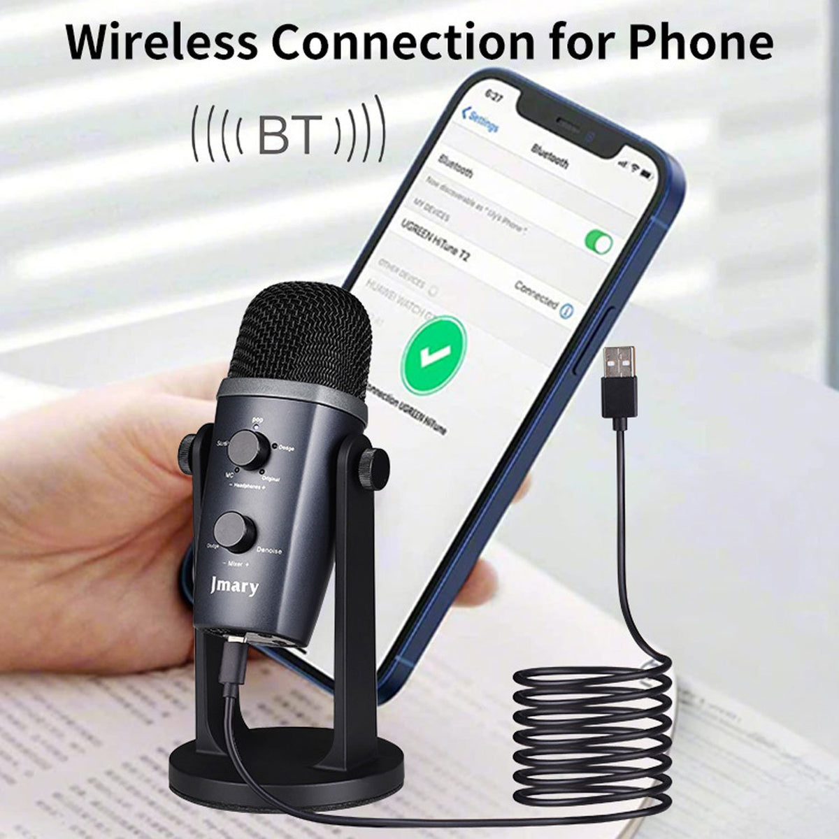 Jmary MC-PW10 Professional USB Microphone – Studio Quality for Podcasting, Streaming & Recording