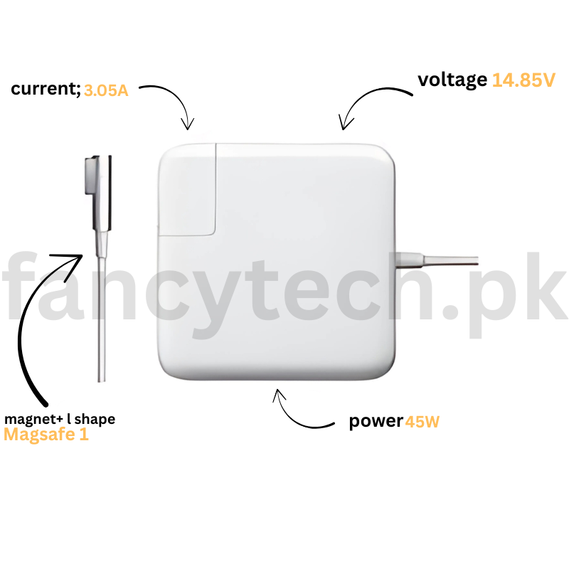 Apple MagSafe 1 45W Charger – L-Style Power Adapter for MacBook Air (A1374, A1244, A1370, A1465, A1369)