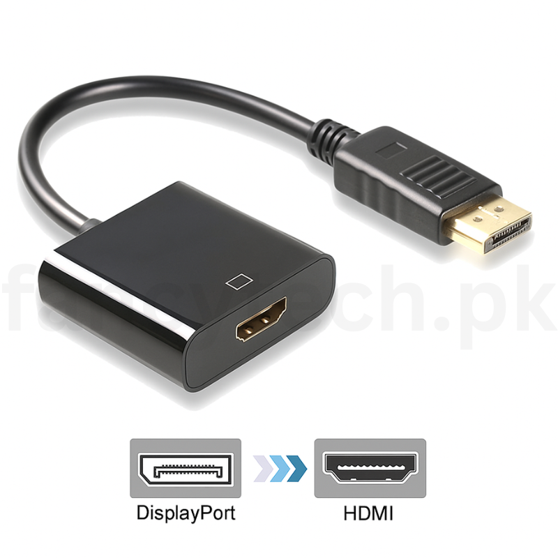 SpeedX DisplayPort to HDMI Converter , Uni-Directional, Plug-and-Play for PC, Laptop, Monitor