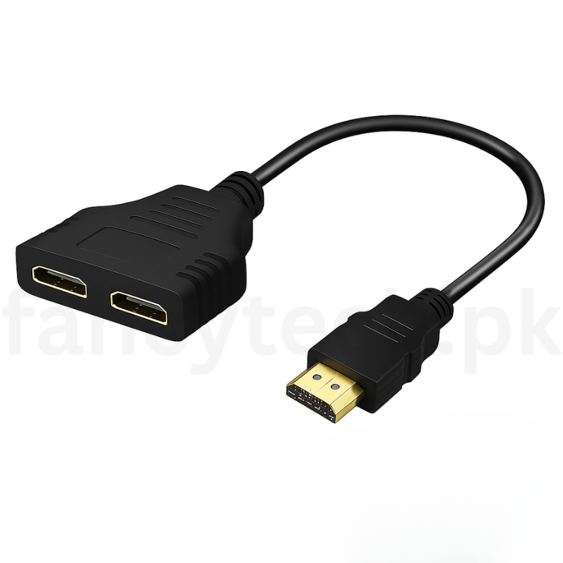 HDMI to Dual HDMI Splitter – High-Speed, Plug-and-Play for PC, TV, Projecto