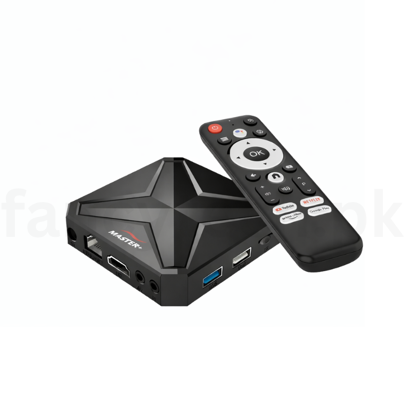Master+ Android 17.1 TV Box 8K Ultra HD – 8GB RAM 128GB ROM, Netflix Free, 5000+ Free Channels, Voice Control Remote