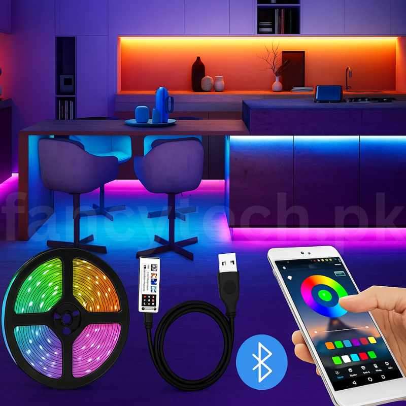 Xtrike Me HT-5050 RGB LED Strip – 3M DIY Smart Light, Bluetooth v4.2 App Control, 30 LEDs per Meter, Dimmable