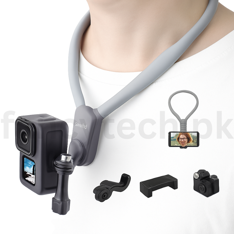 “Universal Cellphone & Camera Neck Mount Bracket – Hands-Free Adjustable Strap for Vlogging, Travel, Sports & Outdoor Shooting”