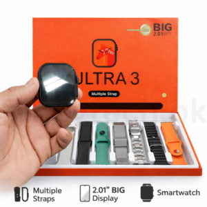 Ultra 3 Smart Watch with 7 in 1 Straps | 2.01" Big Infinite Display 2.0 Bluetooth Calling Wireless Charging Fitness Tracker for Men Women